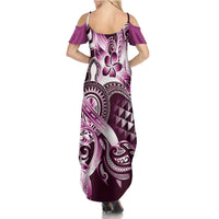 Aloha Pink Tribal Honu Tattoo Family Matching Summer Maxi Dress and Hawaiian Shirt LT9 - Polynesian Pride