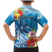 Personalised Kosrae States Humpback Whale Family Matching Mermaid Dress and Hawaiian Shirt Polynesian Tropical Flowers LT9 - Polynesian Pride