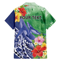 Personalised Pohnpei States Humpback Whale Family Matching Summer Maxi Dress and Hawaiian Shirt Polynesian Tropical Flowers LT9 - Polynesian Pride