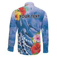 Personalised Yap States Humpback Whale Family Matching Tank Maxi Dress and Hawaiian Shirt Polynesian Tropical Flowers LT9 - Polynesian Pride