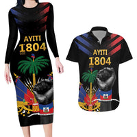 Haiti Independence Day Couples Matching Long Sleeve Bodycon Dress and Hawaiian Shirt The First Black Republic Since 1804 LT9 Blakc - Polynesian Pride