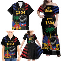 Haiti Independence Day Family Matching Off Shoulder Maxi Dress and Hawaiian Shirt The First Black Republic Since 1804 LT9 - Polynesian Pride