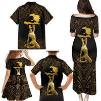 Haitian Negre Marron 1804 Family Matching Puletasi and Hawaiian Shirt Gold Polynesian Pattern LT9 - Polynesian Pride