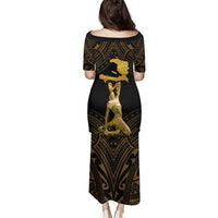 Haitian Negre Marron 1804 Family Matching Puletasi and Hawaiian Shirt Gold Polynesian Pattern LT9 - Polynesian Pride