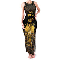 Haitian Negre Marron 1804 Family Matching Tank Maxi Dress and Hawaiian Shirt Gold Polynesian Pattern LT9 Mom's Dress Gold - Polynesian Pride