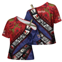 Personalised ANZAC Spirit 1915-2026 Filmstrip Tribute Cross Shoulder Shirt Lest We Forget 25 April LT9 - Polynesian Pride