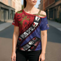 Personalised ANZAC Spirit 1915-2026 Filmstrip Tribute Cross Shoulder Shirt Lest We Forget 25 April LT9 - Polynesian Pride