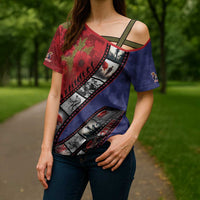 Personalised ANZAC Spirit 1915-2026 Filmstrip Tribute Cross Shoulder Shirt Lest We Forget 25 April LT9 - Polynesian Pride