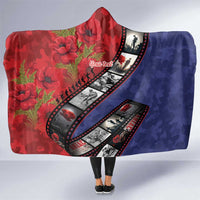 Personalised ANZAC Spirit 1915-2026 Filmstrip Tribute Hooded Blanket Lest We Forget 25 April LT9 One Size Red - Polynesian Pride