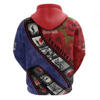 Personalised ANZAC Spirit 1915-2026 Filmstrip Tribute Hoodie Lest We Forget 25 April LT9 - Polynesian Pride