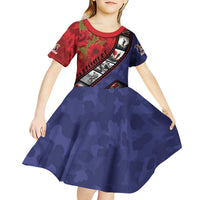 Personalised ANZAC Spirit 1915-2026 Filmstrip Tribute Kid Short Sleeve Dress Lest We Forget 25 April LT9 - Polynesian Pride