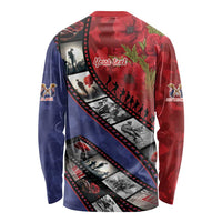 Personalised ANZAC Spirit 1915-2026 Filmstrip Tribute Long Sleeve Shirt Lest We Forget 25 April LT9 - Polynesian Pride