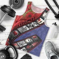 Personalised ANZAC Spirit 1915-2026 Filmstrip Tribute Men Tank Top Lest We Forget 25 April LT9 - Polynesian Pride
