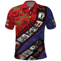 Personalised ANZAC Spirit 1915-2026 Filmstrip Tribute Polo Shirt Lest We Forget 25 April LT9 Red - Polynesian Pride