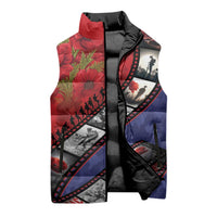 Personalised ANZAC Spirit 1915-2026 Filmstrip Tribute Sleeveless Puffer Jacket Lest We Forget 25 April LT9 - Polynesian Pride
