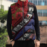 Personalised ANZAC Spirit 1915-2026 Filmstrip Tribute Sleeveless Puffer Jacket Lest We Forget 25 April LT9 - Polynesian Pride
