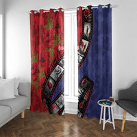Personalised ANZAC Spirit 1915-2026 Filmstrip Tribute Window Curtain Lest We Forget 25 April LT9 With Grommets Red - Polynesian Pride