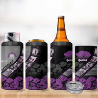 Personalised Remembering ANZAC Lest We Forget 4 in 1 Can Cooler Tumbler Vintage Film Frame Memorial Purple Poppy LT9 - Polynesian Pride