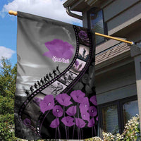 Personalised Remembering ANZAC Lest We Forget Garden Flag Vintage Film Frame Memorial Purple Poppy
