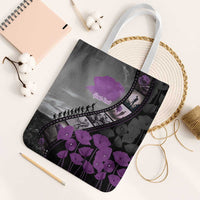 Personalised Remembering ANZAC Lest We Forget Tote Bag Vintage Film Frame Memorial Purple Poppy