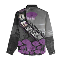 Personalised Remembering ANZAC Lest We Forget Women Casual Shirt Vintage Film Frame Memorial Purple Poppy LT9 - Polynesian Pride