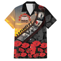 Personalised Remembering ANZAC Lest We Forget Family Matching Summer Maxi Dress and Hawaiian Shirt Vintage Film Frame Memorial Red Poppy LT9 Dad's Shirt - Short Sleeve Red - Polynesian Pride