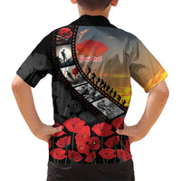 Personalised Remembering ANZAC Lest We Forget Family Matching Tank Maxi Dress and Hawaiian Shirt Vintage Film Frame Memorial Red Poppy LT9 - Polynesian Pride