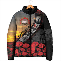 Personalised Remembering ANZAC Lest We Forget Padded Jacket Vintage Film Frame Memorial Red Poppy