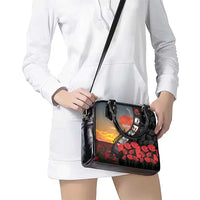Personalised Remembering ANZAC Lest We Forget Shoulder Handbag Vintage Film Frame Memorial Red Poppy