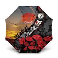 Personalised Remembering ANZAC Lest We Forget Umbrella Vintage Film Frame Memorial Red Poppy