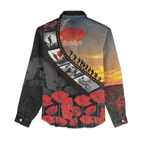 Personalised Remembering ANZAC Lest We Forget Women Casual Shirt Vintage Film Frame Memorial Red Poppy LT9 - Polynesian Pride
