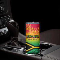 Hapi 44th Indipendens Dei Vanuatu Skinny Tumbler Yumi 1980 with Vanuatuan Beach Landscape LT9 - Polynesian Pride