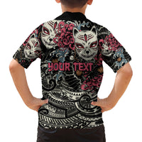Personalized Japanese Kitsune Mask Family Matching Long Sleeve Bodycon Dress and Hawaiian Shirt With Polynesian Arty Style LT9 - Polynesian Pride