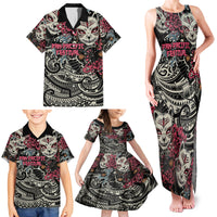 Personalized Japanese Kitsune Mask Family Matching Tank Maxi Dress and Hawaiian Shirt With Polynesian Arty Style LT9 - Polynesian Pride