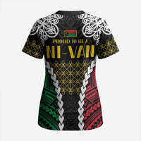 Halo Vanuatu Pride Scrub Top Vanuatuan Sand Drawing Pattern - Polynesian Pride