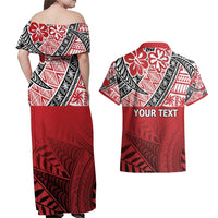 Malo e lelei Tonga Couples Matching Off Shoulder Maxi Dress and Hawaiian Shirt Ngatu Tokelau Feletoa Fata Traditional Polynesian Pattern LT9 - Polynesian Pride