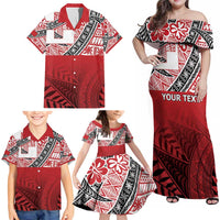 Malo e lelei Tonga Family Matching Off Shoulder Maxi Dress and Hawaiian Shirt Ngatu Tokelau Feletoa Fata Traditional Polynesian Pattern LT9 - Polynesian Pride