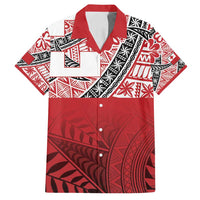 Malo e lelei Tonga Family Matching Tank Maxi Dress and Hawaiian Shirt Ngatu Tokelau Feletoa Fata Traditional Polynesian Pattern LT9 Dad's Shirt - Short Sleeve Red - Polynesian Pride