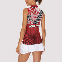 Malo e lelei Tonga Women Sleeveless Polo Shirt Ngatu Tokelau Feletoa Fata Traditional Polynesian Pattern LT9 - Polynesian Pride