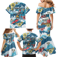 Hawaii Santa Skeleton Surfing Personalized Family Matching Mermaid Dress and Hawaiian Shirt Mele Kalikimaka i Iulai! LT9 - Polynesian Pride