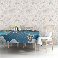Hawaii Santa Skeleton Surfing Personalized Tablecloth Mele Kalikimaka i Iulai!