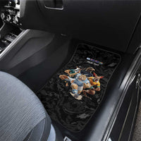 Custom Rugby Southern Hemisphere Car Mats Argentina AUNZ South Africa Mascot Black - Polynesian Pride