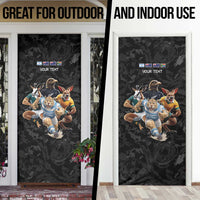 Custom Rugby Southern Hemisphere Door Cover Argentina AUNZ South Africa Mascot Black LT9 - Polynesian Pride