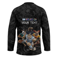 Custom Rugby Southern Hemisphere Hockey Jersey Argentina AUNZ South Africa Mascot Black LT9 - Polynesian Pride