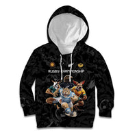 Custom Rugby Southern Hemisphere Kid Hoodie Argentina AUNZ South Africa Mascot Black LT9 Hoodie Black - Polynesian Pride