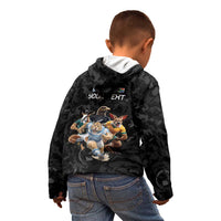 Custom Rugby Southern Hemisphere Kid Hoodie Argentina AUNZ South Africa Mascot Black LT9 - Polynesian Pride