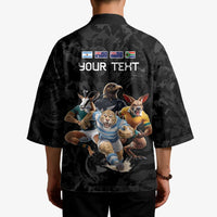 Custom Rugby Southern Hemisphere Kimono Argentina AUNZ South Africa Mascot Black - Polynesian Pride