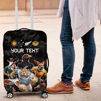 Custom Rugby Southern Hemisphere Luggage Cover Argentina AUNZ South Africa Mascot Black LT9 Black - Polynesian Pride