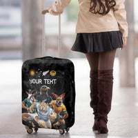 Custom Rugby Southern Hemisphere Luggage Cover Argentina AUNZ South Africa Mascot Black LT9 - Polynesian Pride