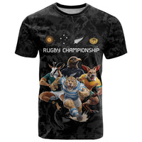 Custom Rugby Southern Hemisphere T Shirt Argentina AUNZ South Africa Mascot Black LT9 Black - Polynesian Pride